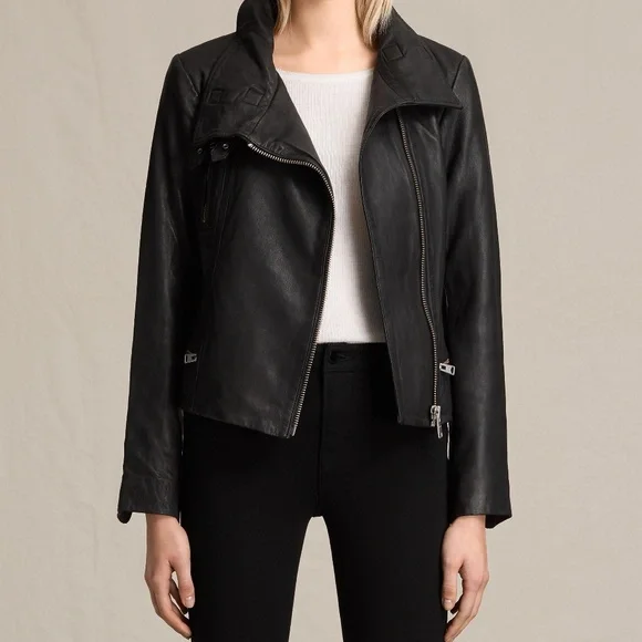 All Saints Bales Leather Biker Jacket